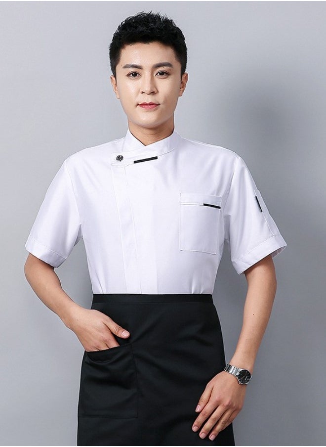 NIBEMINENT Hotel and Kitchen Restaurant Breathable Chef Uniform for Men in Solid Color for Restaurant  - Image 1