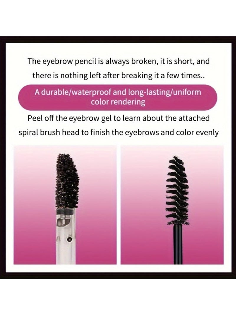 OCHEAL - Tattoo Brow Peel Off Tint Waterproof Sweatproof 3 Days Long Lasting Peel Off Tattoo Brow Gel Peel Off Tint Eyebrow Gel with Mascara Brush and Three Eyebrow Shapes Eyebrow Glue Gray 01 - Image 1