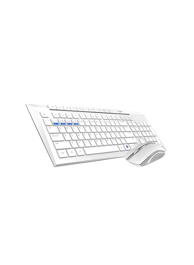 NIBEMINENT Wireless Desktop Keyboard Mouse Combo White - Image 4