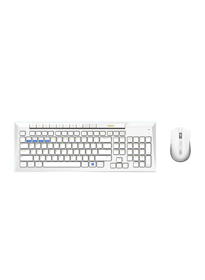 NIBEMINENT Wireless Desktop Keyboard Mouse Combo White - Image 1