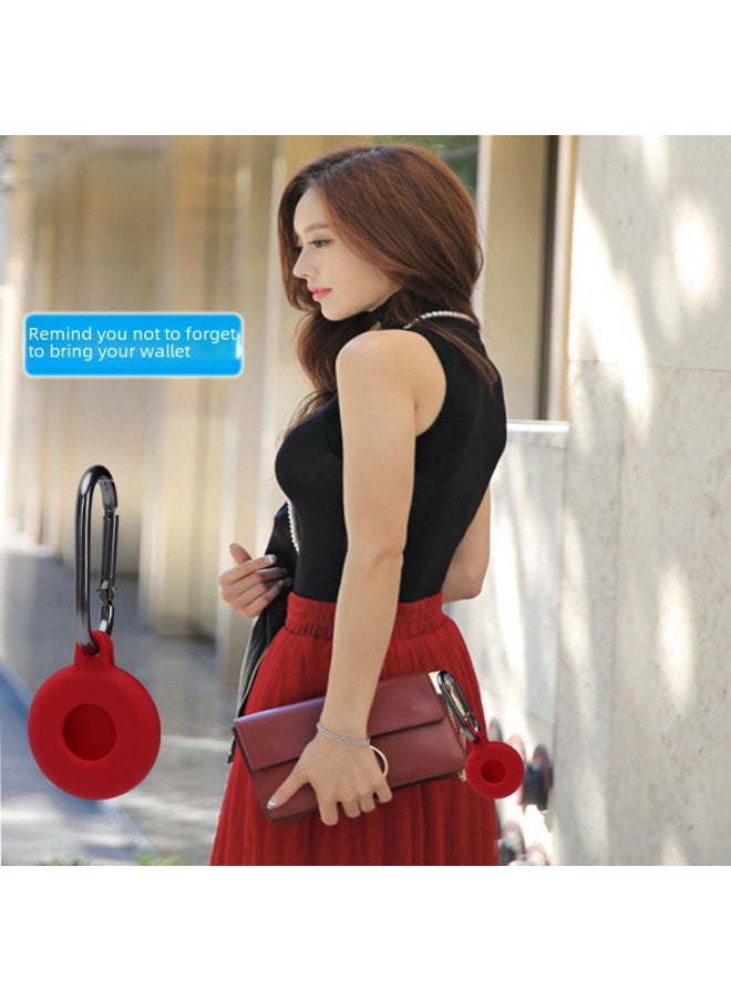 Generic - Suitable For Apple Airtag Case Protective Case Airtags Positioning Tracker Anti-lost Silicone Protective Case-Color:Coral + Round Buckle + OPP - Image 1