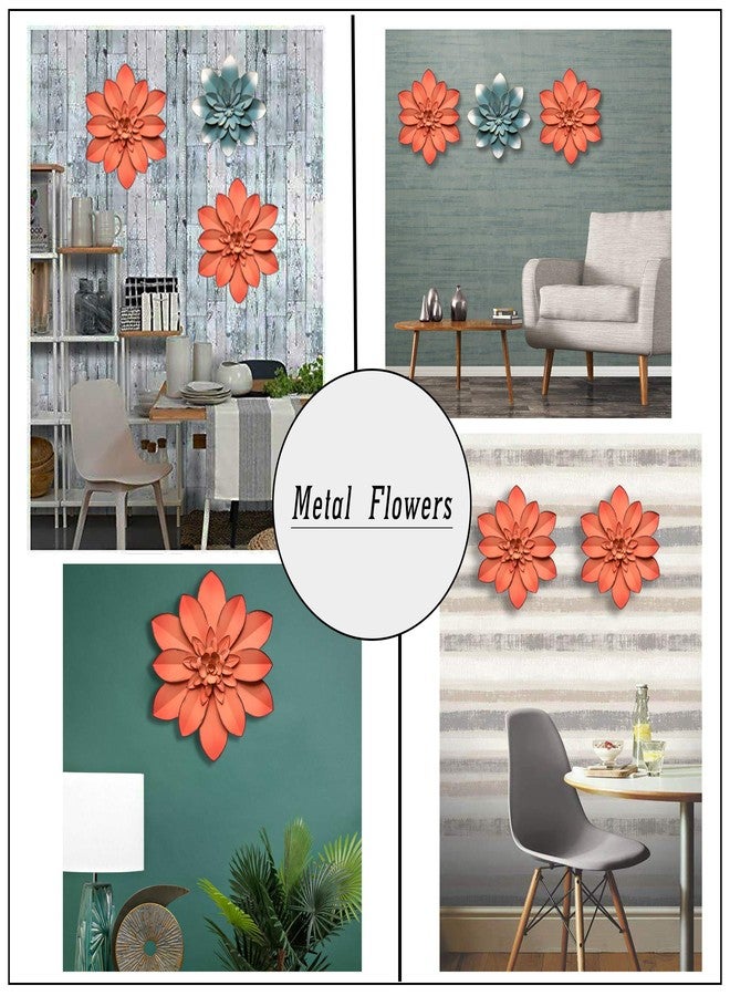 Picfarce Pink Metal Flower Wall Art Decor, 11“ Rustic Modern Floral Sculpture, Distressed Hanging Home Decoration Accent Artworks for Indoor Bedroom Living Room Office Outdoor Garden Patio - Image 5