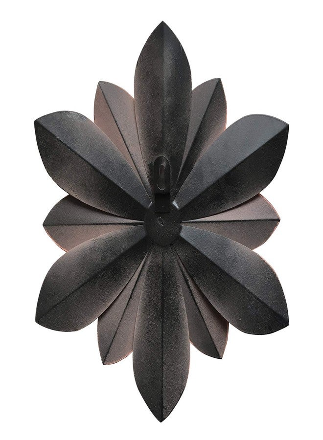 Picfarce Pink Metal Flower Wall Art Decor, 11“ Rustic Modern Floral Sculpture, Distressed Hanging Home Decoration Accent Artworks for Indoor Bedroom Living Room Office Outdoor Garden Patio - Image 4