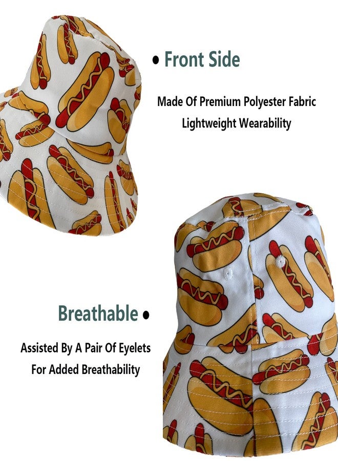feelacle Bucket Hat Packable Sun Hats Fisherman Outdoor Summer Beach Caps for Men Women, Hot Dog, One size - Image 3