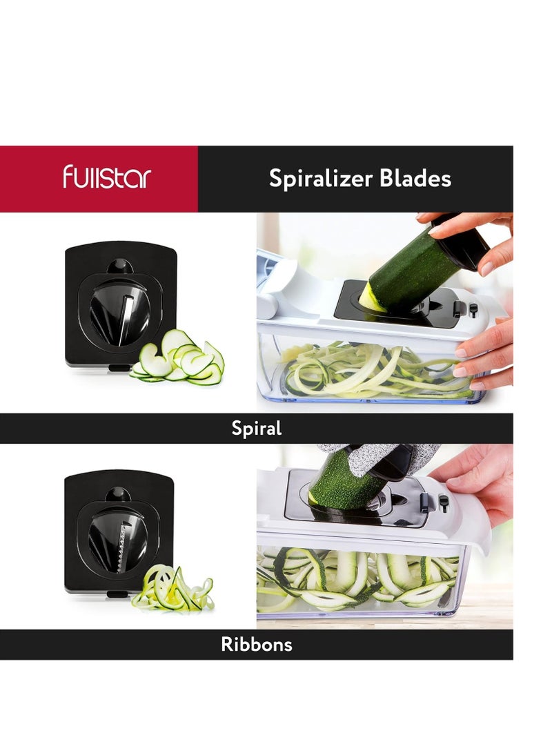 Fullstar قطاعة خضروات فولستار - قطاعة خضروات سبيراليزر - قطاعة بصل مع حاوية - قطاعة طعام احترافية - قطاعة تقطيع - (4 في 1، أبيض) - Image 2