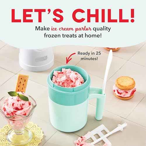DASH My Pint Ice Cream Maker Machine (Aqua): Multi-Purpose Soft Serve Ice Cream Machine for Homemade Gelato, Sorbet, Frozen Yogurt, Includes Mixing Spoon, Easy to Clean and Store - Image 3