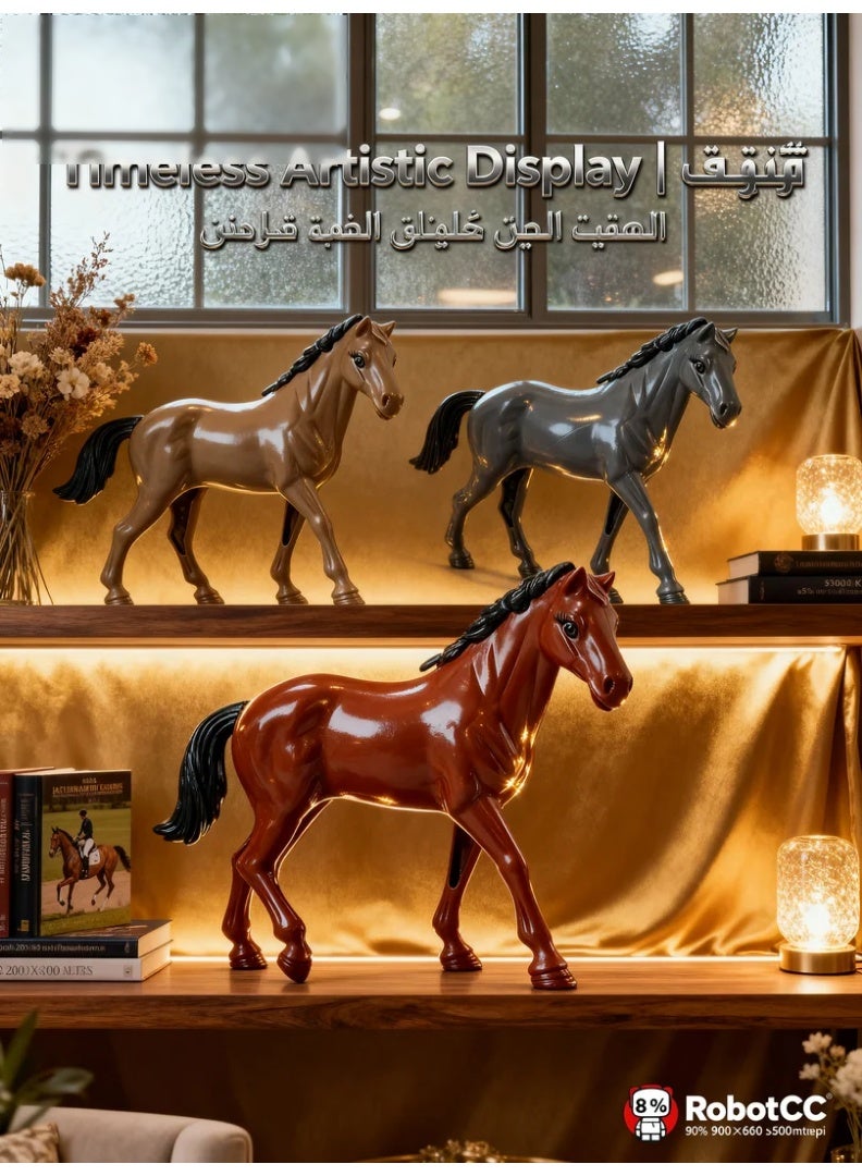 ألعاب دول مجلس التعاون الخليجي تمثال حصان عربي أصيل | مجسم واقعي بتفاصيل منحوتة يدوياً | لعبة تعليمية ومجسم ديكور فاخر | قطعة فنية لهواة الجمع والأطفال والكبار | لون عشوائي في كل طلب (قطعة واحدة فقط) - Image 5