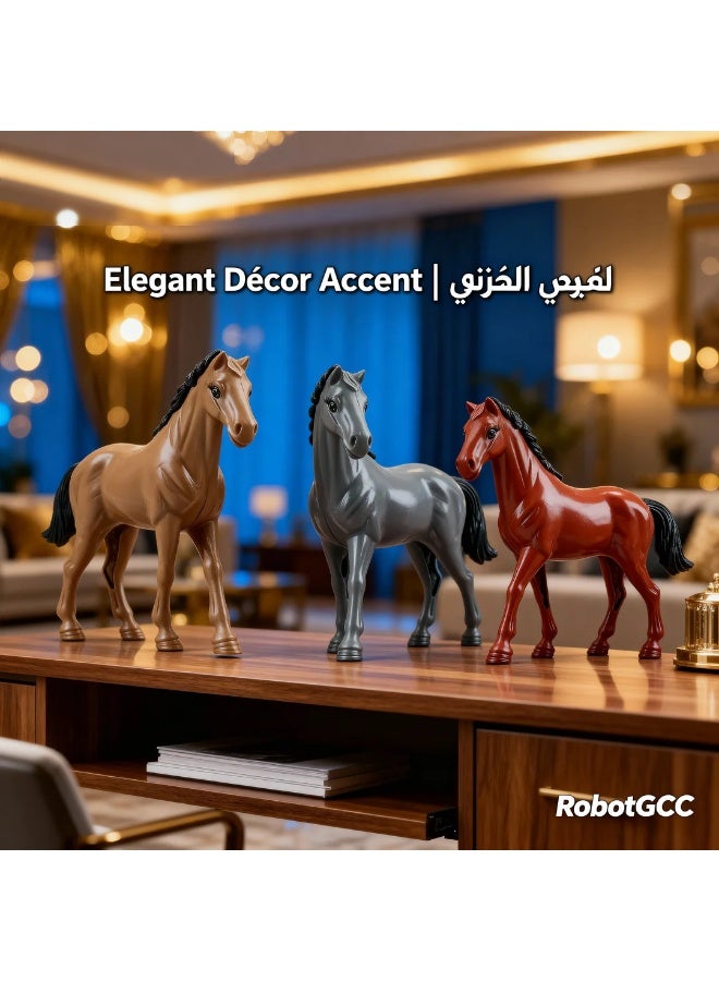 ألعاب دول مجلس التعاون الخليجي تمثال حصان عربي أصيل | مجسم واقعي بتفاصيل منحوتة يدوياً | لعبة تعليمية ومجسم ديكور فاخر | قطعة فنية لهواة الجمع والأطفال والكبار | لون عشوائي في كل طلب (قطعة واحدة فقط) - Image 3