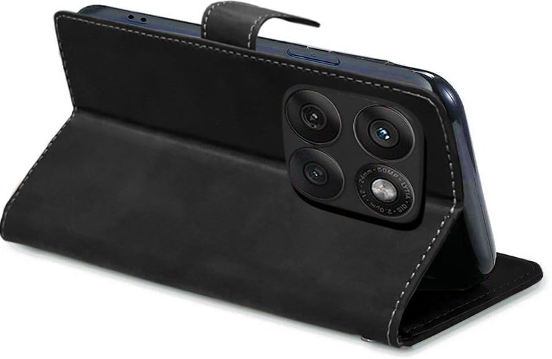 Excelsior Flip Case for Motorola Moto Edge 60 Fusion | Premium PU Leather | Full Protection (Black) - Image 3