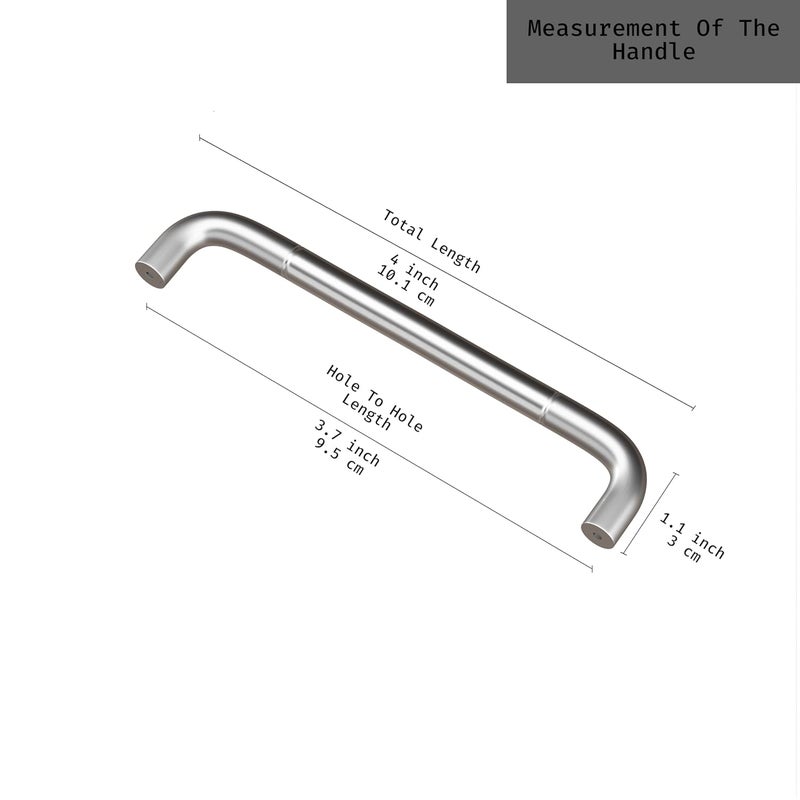 Atlantic Stainless Steel Round D Drawer Cabinet Handles Gleaming Silver 4 Inch Set Of 12 Pieces Dazzling Chrome Finish Pull Handle - Image 2