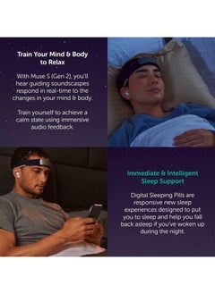 MUSE Muse S (Gen 2) Meditation & Sleep Tracker Headband – Mind, Heart, & Breath Monitoring with Soundscapes & Sleep Aid  - Image 2