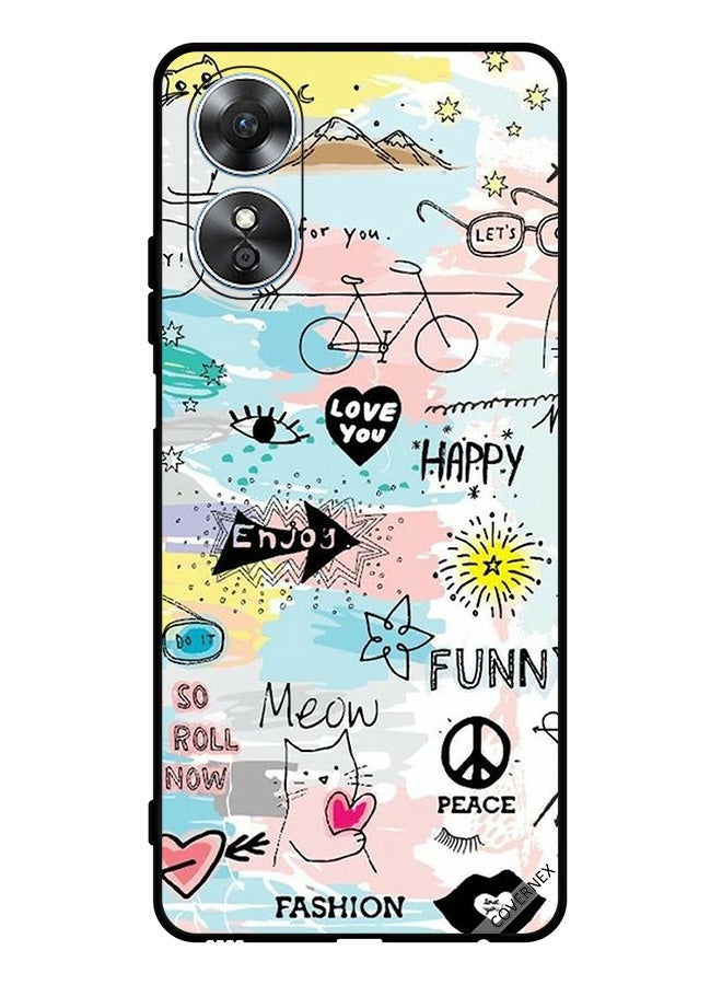 Covernex Protective Case Cover For Oppo A17 Doodle Meow Enjoy - Image 1