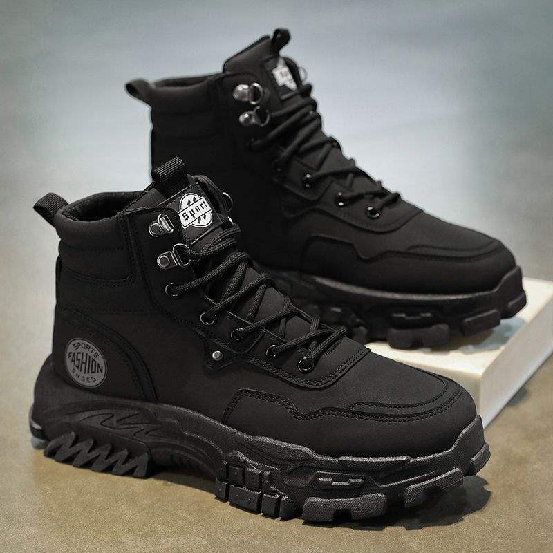Men'S Shoes Autum British High-Top Boots Men'S Versatile Thick-Soled Sports And Leisure Outdoor Work Boots - Image 4
