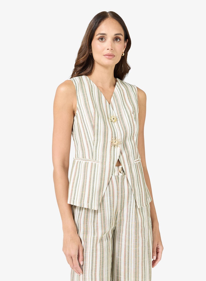 ايلا طقم سترة وبنطلون مخطط - Image 3