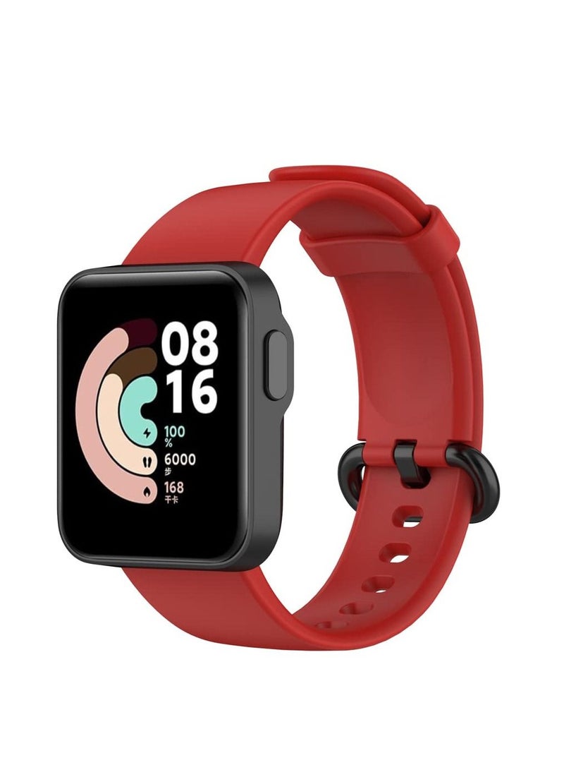 Watch Bands for MI Watch Lite 2/Redmi Watch 2 Lite Silicone Sports Band Strap Replacement Wristband (Red) - Image 1