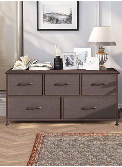 GoldenLike Storage Cabinet,2 Tier Chest of Drawers,Multifunction Storage Organizer Unit for Closet Large Storage Organizer Rack with 5 Fabric Storage Bins for Living Room,Entryway,Office  - Image 1