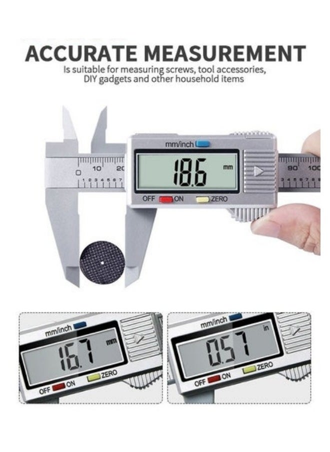 MIXDE - Digital LCD Vernier Calliper,150MM Digital Caliper Measuring Tool,Quick Change For Inch Fraction Millimeter Conversions - Image 1