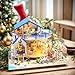 RHZN Miniature House Kit Dollhouse Kit Miniature Kit DIY Mini House Building Kit for Adult Beach House - Image 4