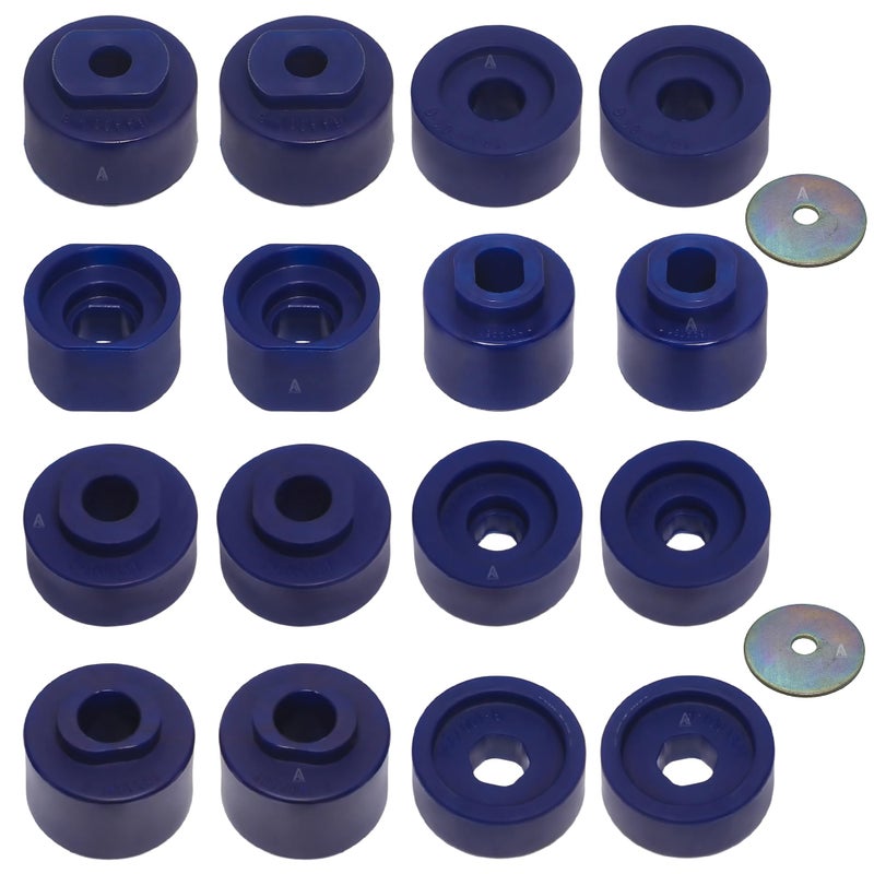 AUTOACER Complete Front Rear Body Mount Bushing Kit 18 pcs with hardware in High Grade Polyurethane material For Explorer Sport Trac Year 2001 2002 2003 2004 2005 Fits All Models 2WD 4WD