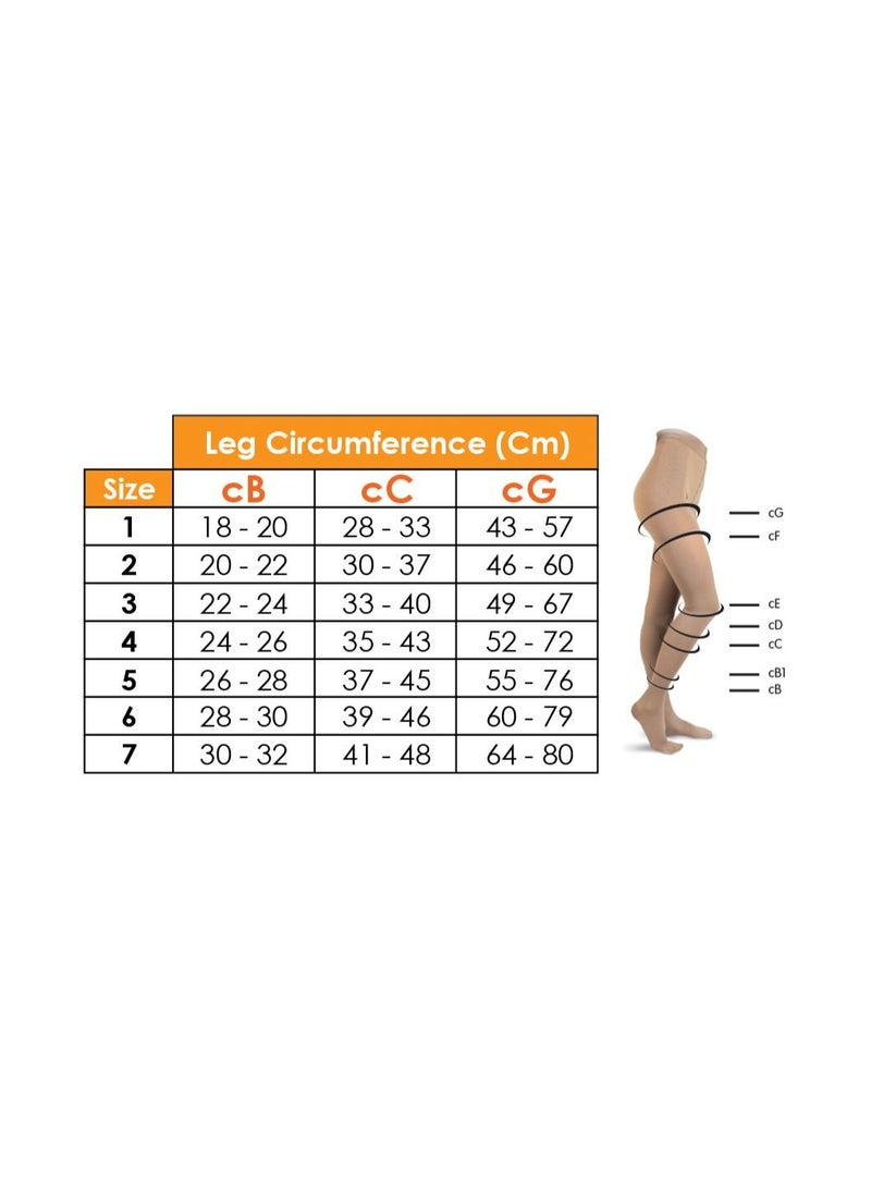 GO SILVER Knee High Compression Socks, Class 2 (23-32 mmHg) Open Toe Flesh - Image 3