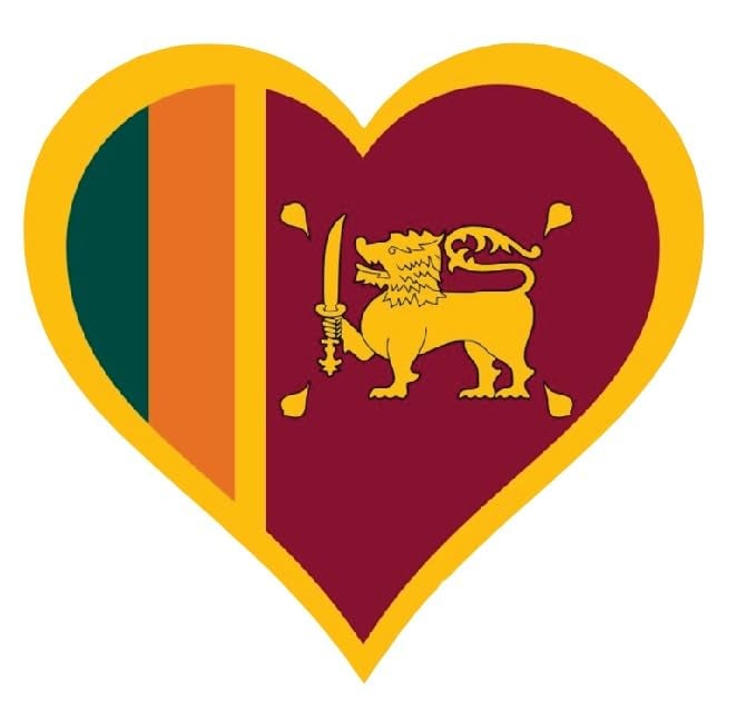 Click n ship Heart Lankan Flag Fridge Magnet - Multicolor - Image 1