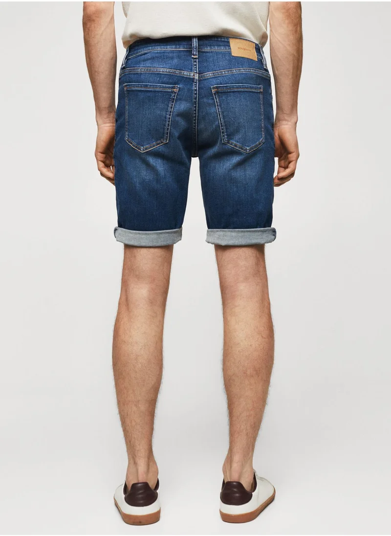 Mango Man Essential Denim Shorts