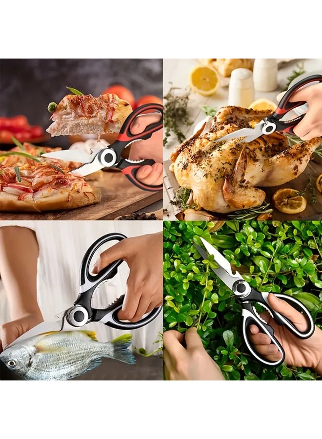 Black Blade Japanese Multi Functional Kitchen Scissors For Bone Cutting Heavy Food Prep - Image 4