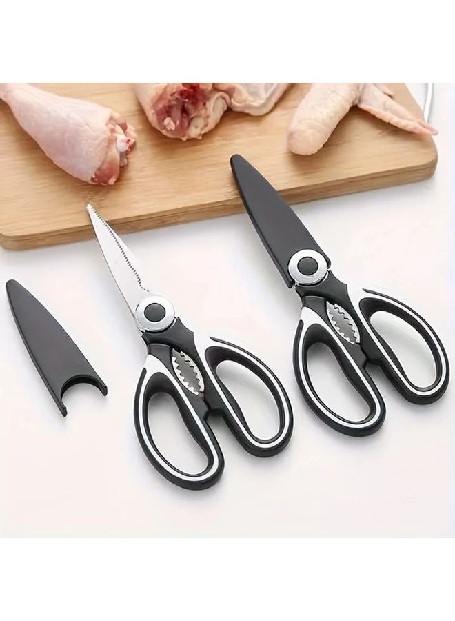 Black Blade Japanese Multi Functional Kitchen Scissors For Bone Cutting Heavy Food Prep - Image 2