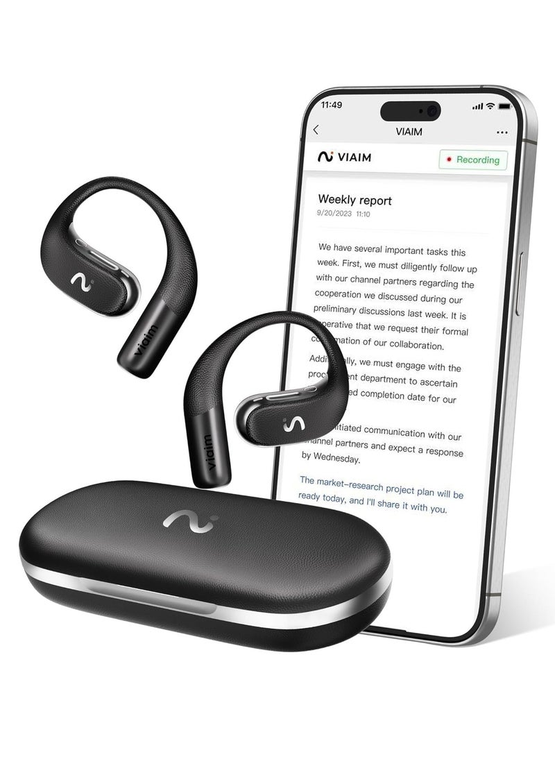 Viaim Viaim OpenNote Wireless AI Conference Earbuds with Live Transcription | Black  - Image 1