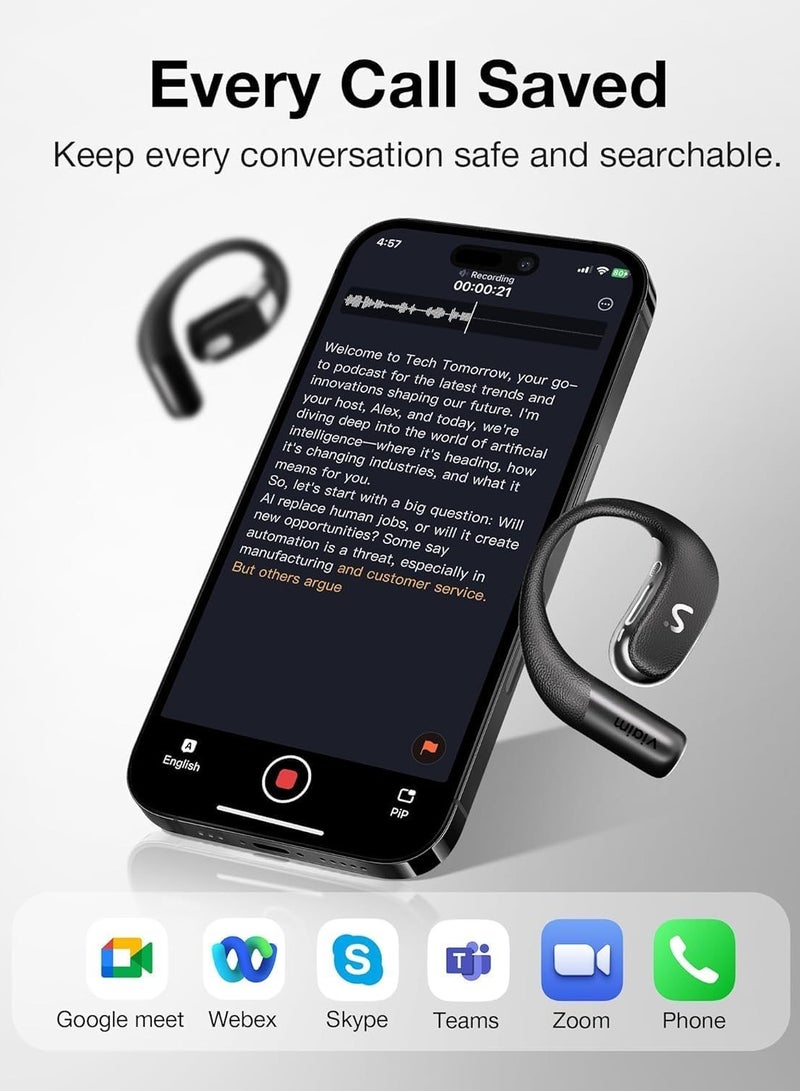 Viaim Viaim OpenNote Wireless AI Conference Earbuds with Live Transcription | Black  - Image 3
