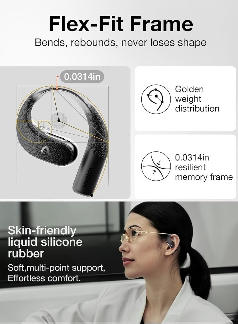 Viaim Viaim OpenNote Wireless AI Conference Earbuds with Live Transcription | Black  - Image 4