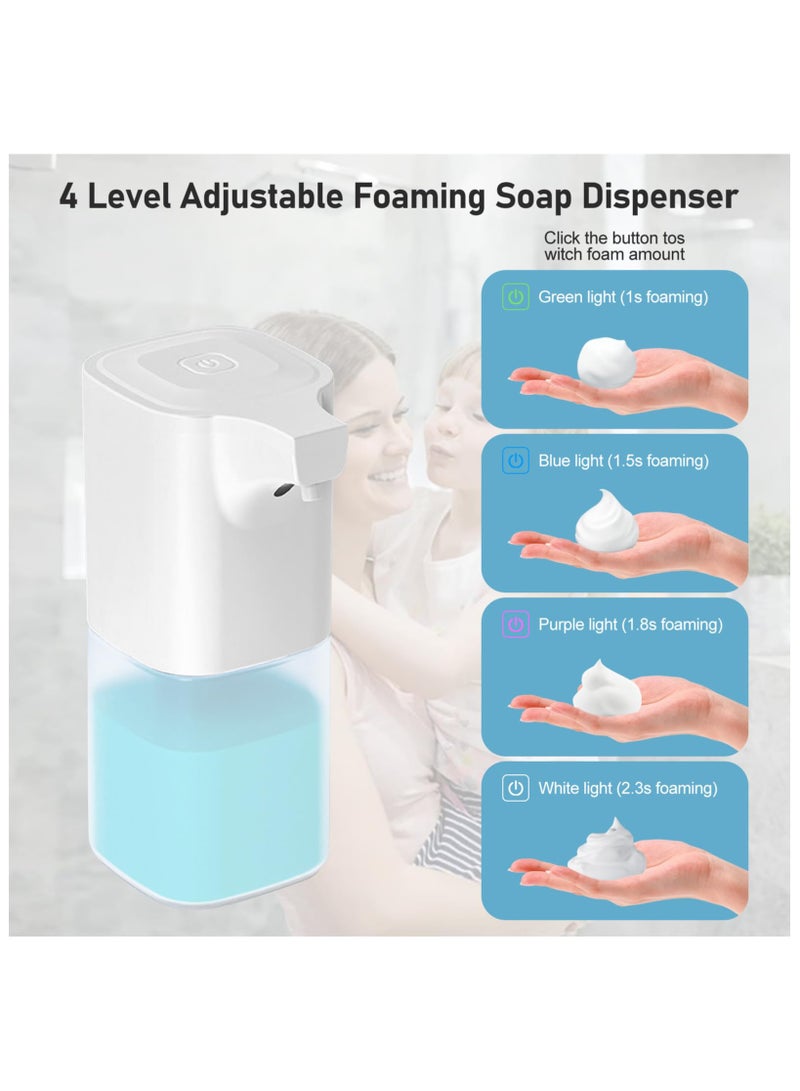 SYOSI Automatic Foaming Soap Dispenser, 4 Level Adjustable Foam, 350ml Hand Soap Dispenser Automatic, Rechargeable, Wall Mount Hand Soap Dispenser, Automatic Soap Dispenser for Bathroom Kitchen Countertop - Image 2