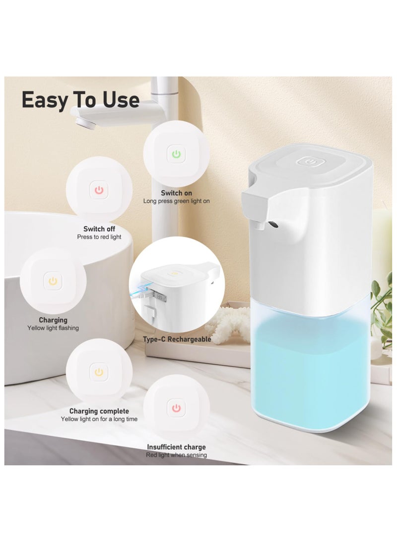 SYOSI Automatic Foaming Soap Dispenser, 4 Level Adjustable Foam, 350ml Hand Soap Dispenser Automatic, Rechargeable, Wall Mount Hand Soap Dispenser, Automatic Soap Dispenser for Bathroom Kitchen Countertop - Image 3
