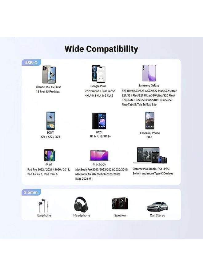 Black USB C to 35mm Audio Adapter with Hi Res DAC Plug Play for Smartphone Tablet Laptop - Image 5