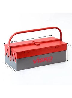 Visko Visko 332 Metal Tool Box Compartment Portable Heavy Duty For Electrician Plumber Technician Carpenter Domestic Multicolor  - Image 4