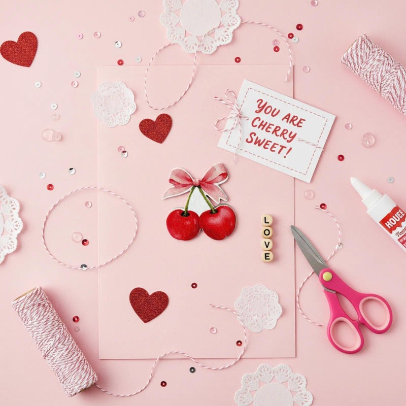 OceanCamel 60 Pieces Mini Wooden Cherry Bow Cutouts, Small Cute Red Fruit Wood Embellishments, Approx 0.8 Inch Tiny Painted Wooden Decor for Valentine's Day, DIY Crafting, Scrapbooking - Image 5