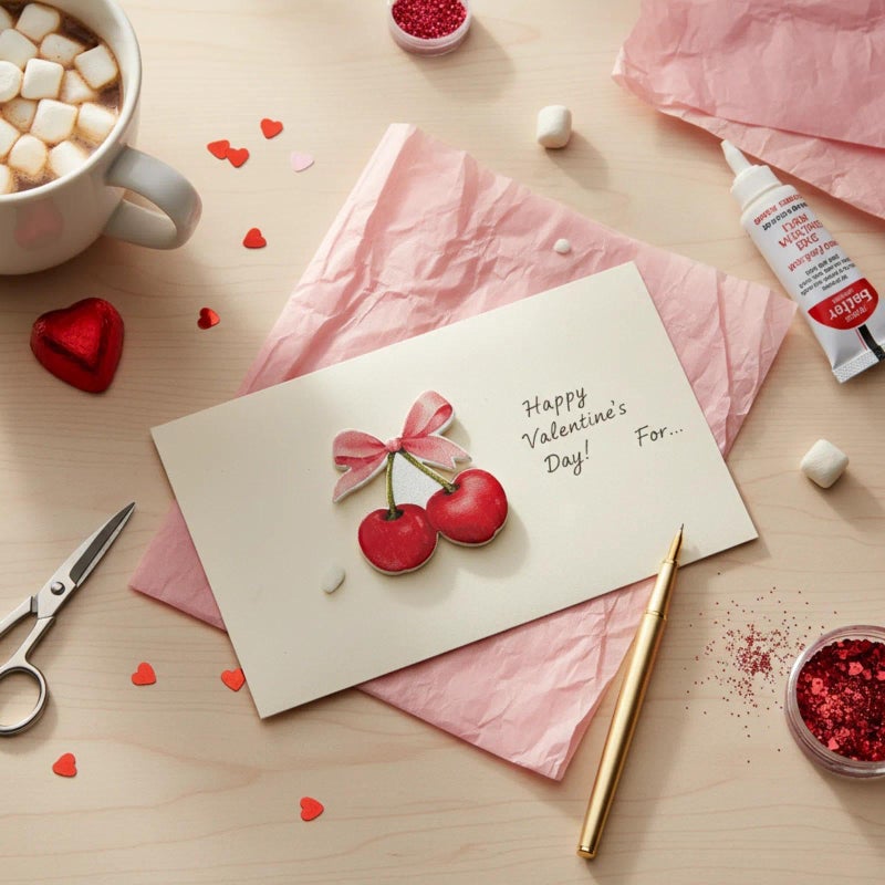 OceanCamel 60 Pieces Mini Wooden Cherry Bow Cutouts, Small Cute Red Fruit Wood Embellishments, Approx 0.8 Inch Tiny Painted Wooden Decor for Valentine's Day, DIY Crafting, Scrapbooking - Image 4