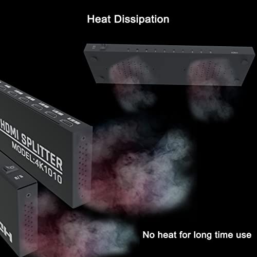 KAGO 4K HDMI Splitter 1 in 10 Out - Powered Splitters 10 Way Monitor Outputs,Support 4K@30Hz,3D Audio Video Sync,Plug&Play for HDTV PS4/5 Xbox PC Laptop - Image 5
