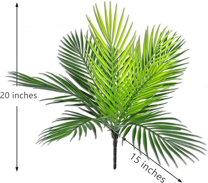 LOVENIMEN Artificial Palm Plants, Fake Tropical Palm Tree Shrubs Plastic Greenery Decor for Outdoor Indoor Home Garden Verandah Party Wedding Table Centerpieces DIY Christmas Decoration Planter Filler 4 Pack - Image 5