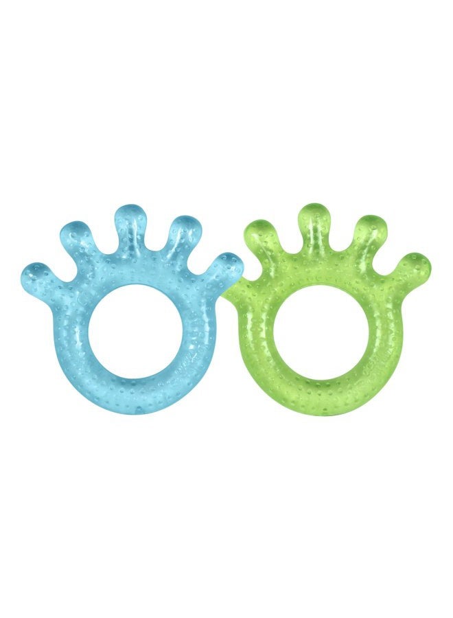 green sprouts Cooling Teether| Soothes gums & promotes healthy oral development |Safer plastic filled with sterilized water,Chill for extra relief,Textured surface to massage gums,2 Count (Pack of 1) - Image 1