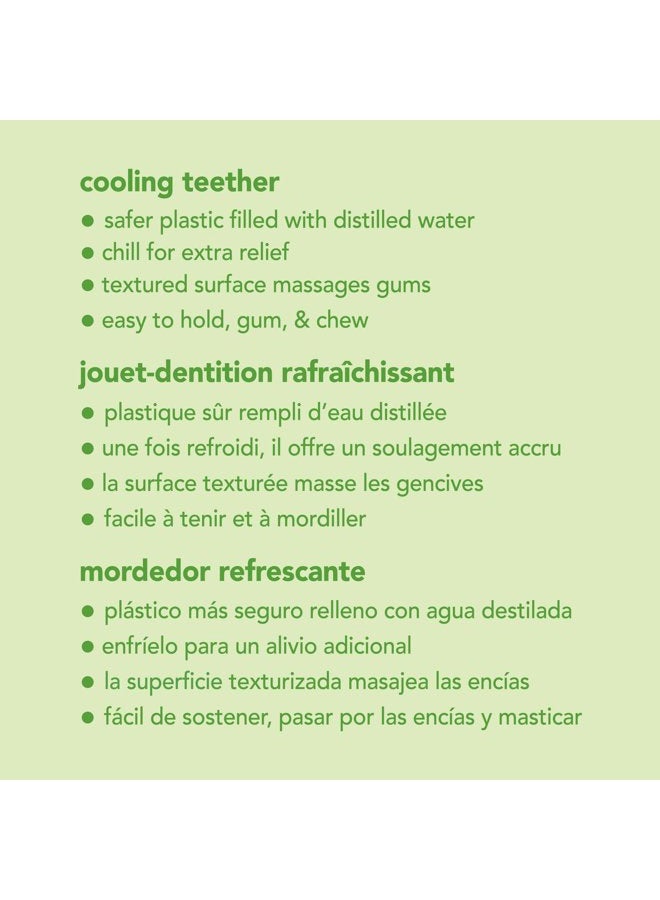 green sprouts Cooling Teether| Soothes gums & promotes healthy oral development |Safer plastic filled with sterilized water,Chill for extra relief,Textured surface to massage gums,2 Count (Pack of 1) - Image 5