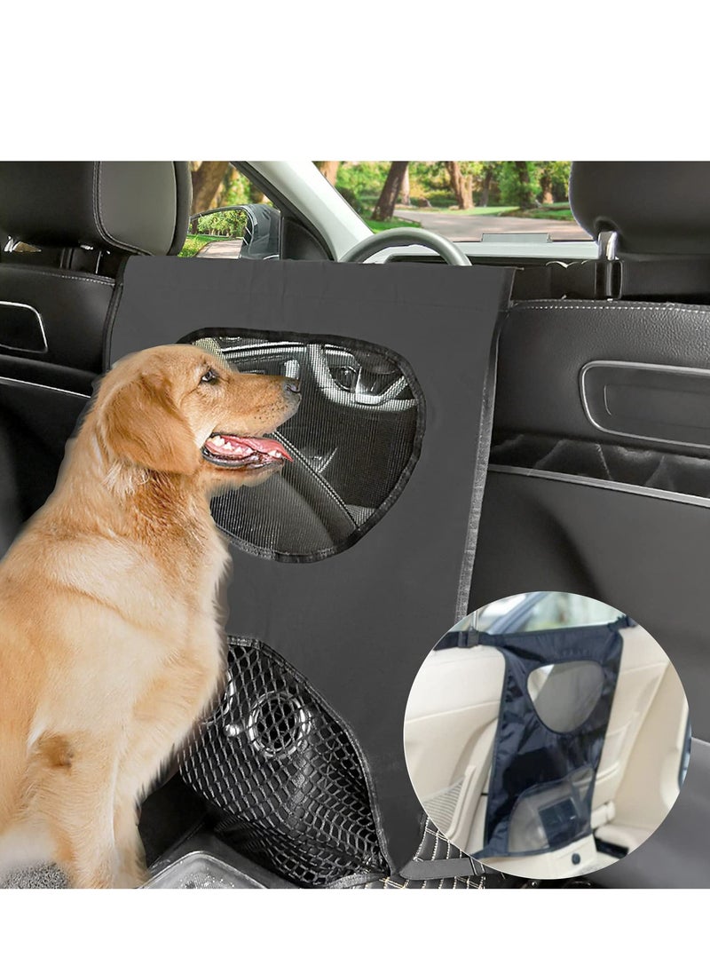 SYOSI - Dog Car Barrier, Vehicle Pet Barrier with 2 Mesh Windows Backseat Mesh Dog Car Divider Net with Adjusting Rope and Hook Suitable for All Cars Easy to Install and Universal - Image 1