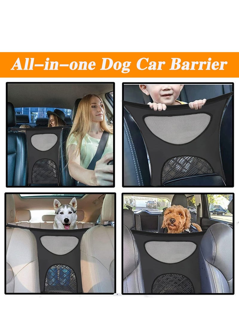 SYOSI - Dog Car Barrier, Vehicle Pet Barrier with 2 Mesh Windows Backseat Mesh Dog Car Divider Net with Adjusting Rope and Hook Suitable for All Cars Easy to Install and Universal - Image 1