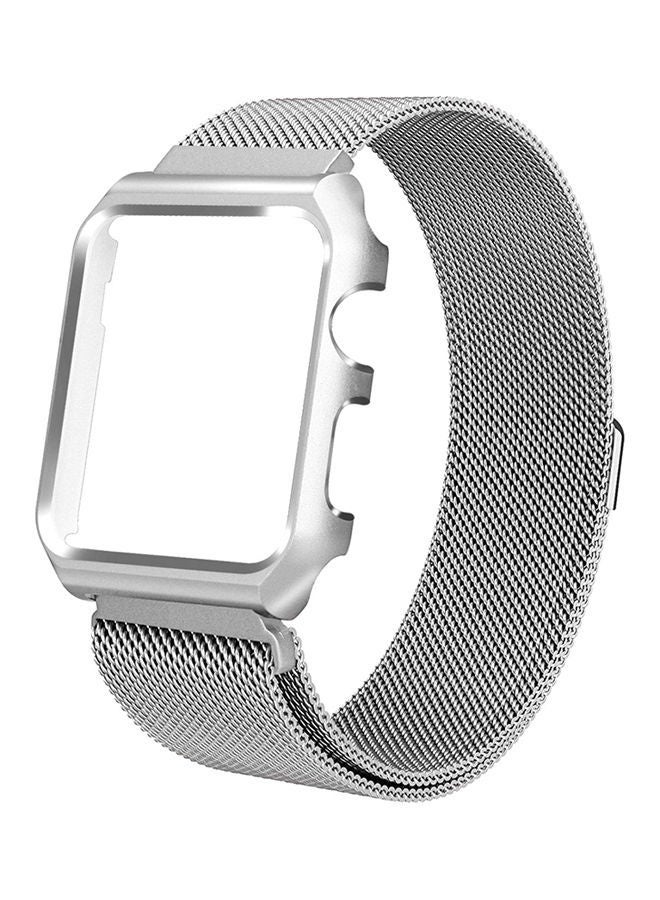 NIBEMINENT Stainless Steel Band For Apple Watch 38 mm Silver