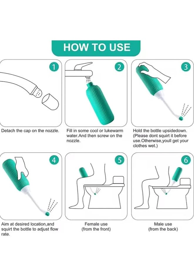 FASHION MANIA Portable Bidet for Travel, Eco-Friendly Travel for Toilet, Non-Electric, Perfect for Camping and Postpartum Care (650ml Capacity) - Image 3