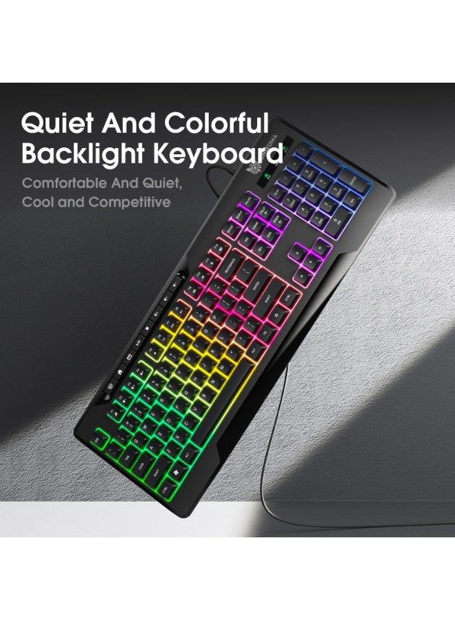 onikuma G32 Wired Computer Gaming Keyboard RGB Backlight For PC - Image 1