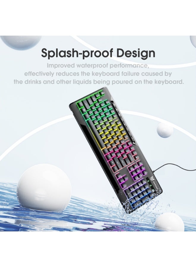 onikuma G32 Wired Computer Gaming Keyboard RGB Backlight For PC - Image 5