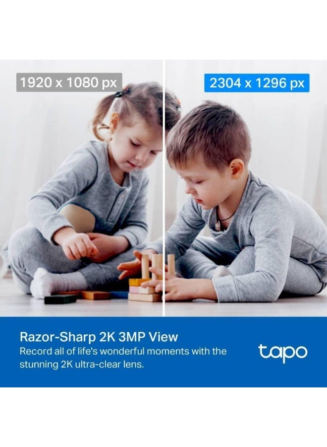 تابو كاميرا مراقبة منزلية لاسلكية TP-Link Tapo 2K Pan/Tilt | رؤية 360 درجة | كشف بكاء الطفل | تتبع الحركة وكشفها | رؤية ليلية متطورة | صوت ثنائي الاتجاه | متوافقة مع Alexa وGoogle Home (TC71) - Image 3