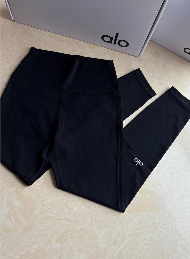 ALO Yoga High-Waist Airlift Leggings, Buttery Soft Tummy Control Yoga Pants for Women, Non-See-Through Workout Leggings - Black - Image 2