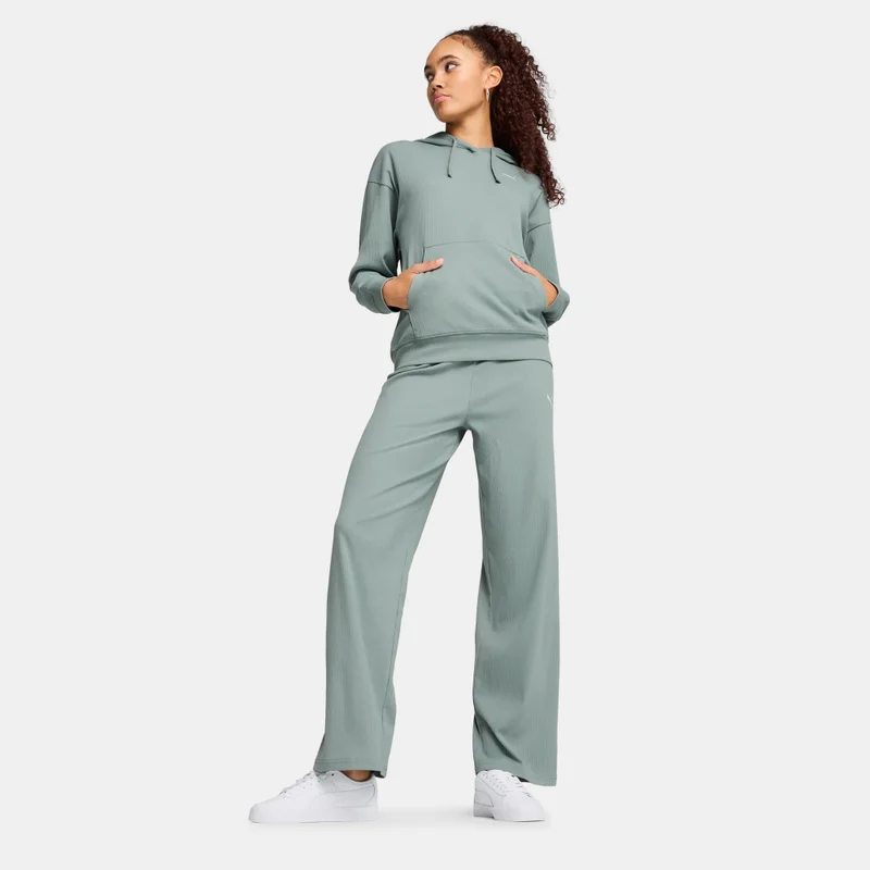 PUMA sage green Women's Essential Elevated Rib Pants for Women | Best Price UAE